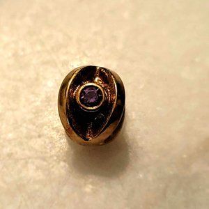 Pandora Retired 14k Gold with Amethyst Eye Charm
